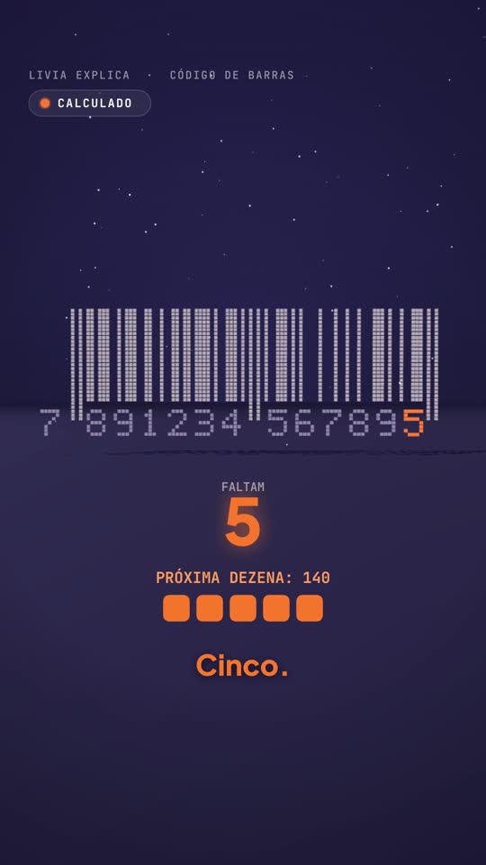 O número 5 aparecendo como último dígito