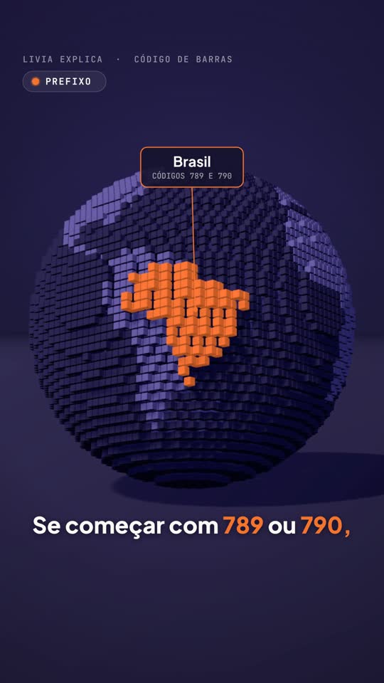 Globo de cubinhos com o Brasil destacado em laranja